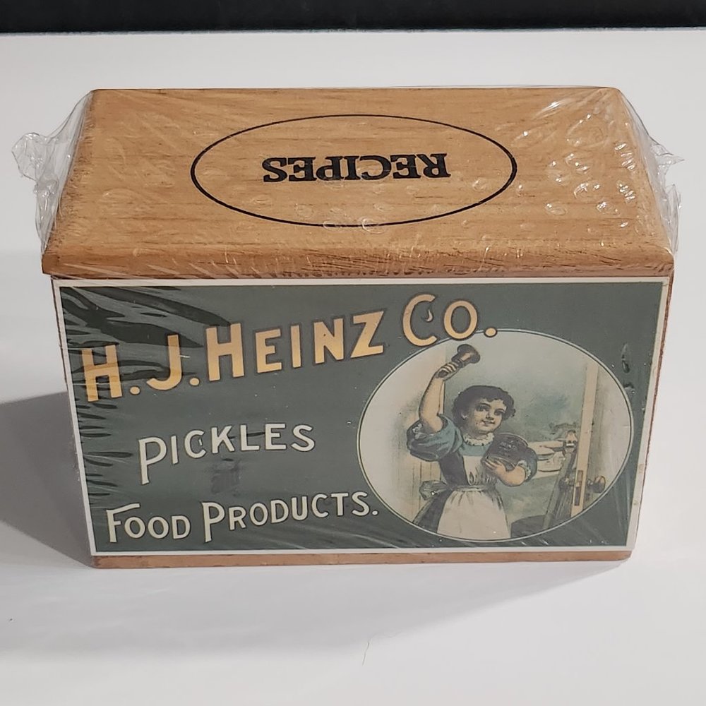 HJ Heinz Company Wood Pickle Packing Crate Reproduction Advertising Recipe Box